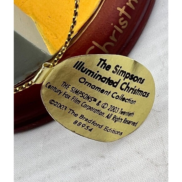 SIMPSONS Bradford Tree Ornament Illuminated "Christmas Bonus" Homer Mr. Burns - Picture 5 of 9